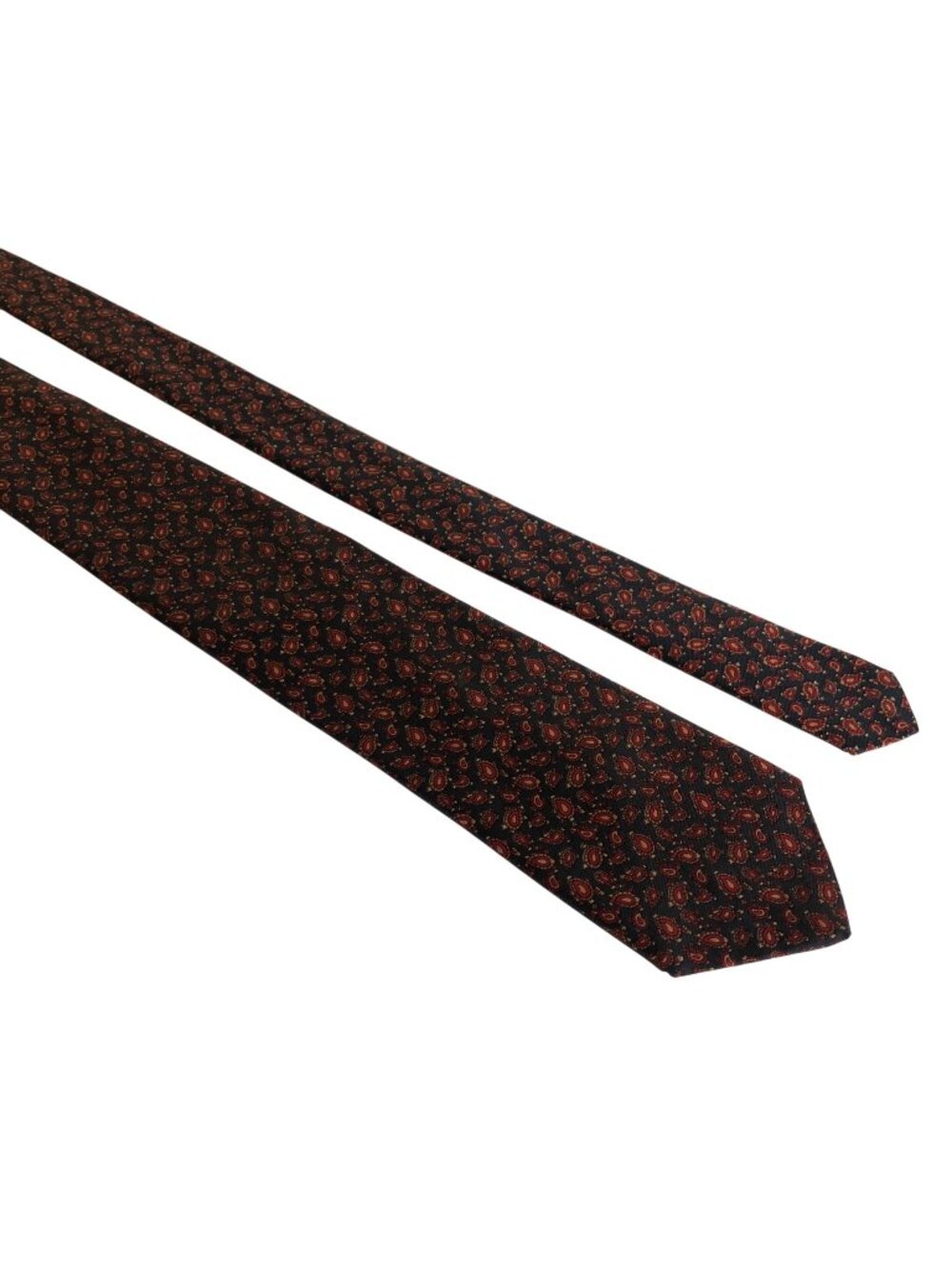 JCPenney Mens Shop Tie Black Red Paisley Mens Necktie Office Work Formal Gift